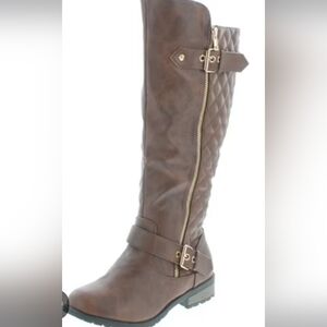 NWOT Over Knee Taupe Quilted Boots